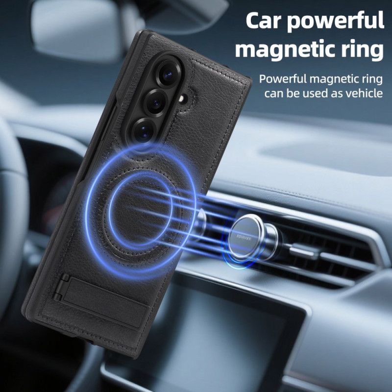 Cover Samsung Galaxy Z Fold 7 Magsafe Lædereffekt Og Stativ