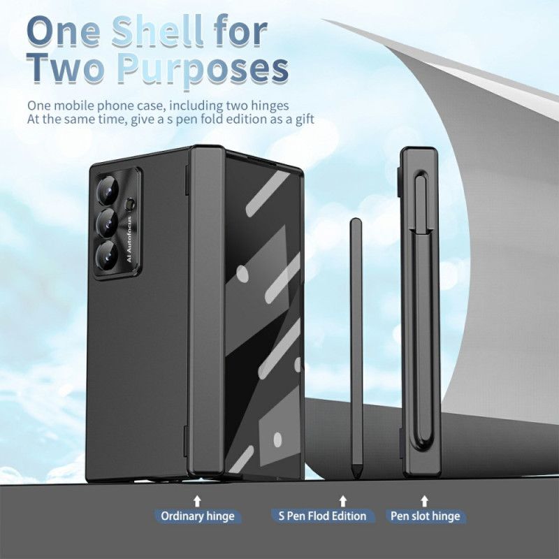 Cover Samsung Galaxy Z Fold 7 Telefon Etui Skærmbeskytter I Hærdet Glas Og Stylusholder