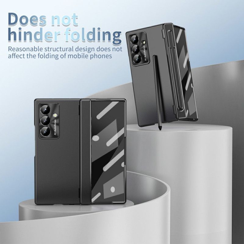 Cover Samsung Galaxy Z Fold 7 Telefon Etui Skærmbeskytter I Hærdet Glas Og Stylusholder
