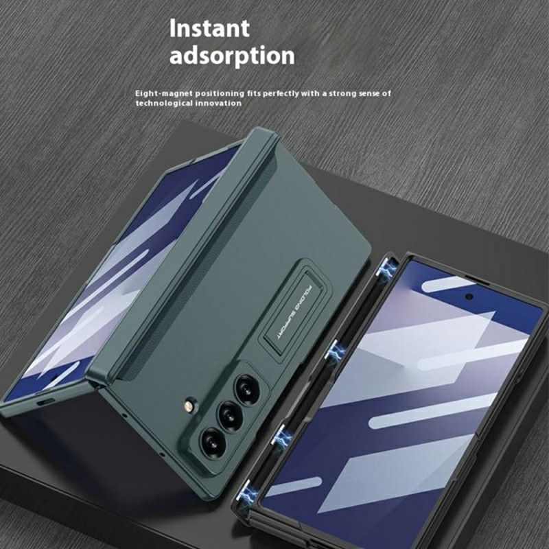 Cover Samsung Galaxy Z Fold 7 Telefon Etui Skærmbeskytter Og Magnetisk Stativ