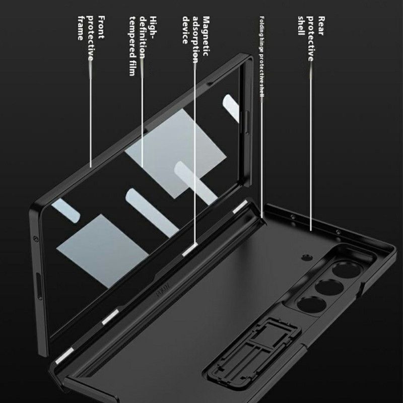 Cover Samsung Galaxy Z Fold 7 Telefon Etui Skærmbeskytter Og Magnetisk Stativ