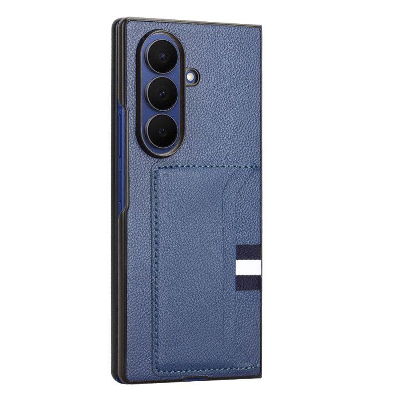 Cover Til Samsung Galaxy Z Fold 7 Litchitekstur Med Kort Holder