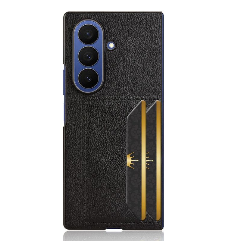 Cover Til Samsung Galaxy Z Fold 7 Litchitekstur Med Kort Holder