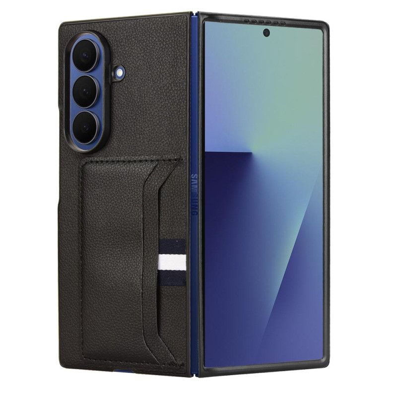 Cover Til Samsung Galaxy Z Fold 7 Litchitekstur Med Kort Holder
