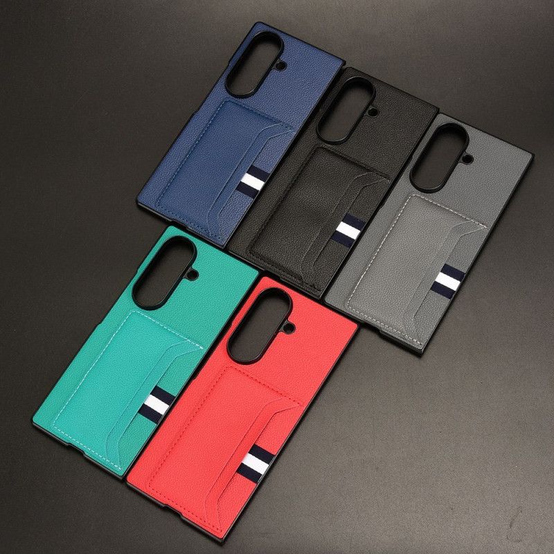 Cover Til Samsung Galaxy Z Fold 7 Litchitekstur Med Kort Holder