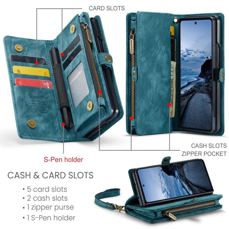 Læder Cover Samsung Galaxy Z Fold 7 Telefon Etui Aftagelig Caseme-pung