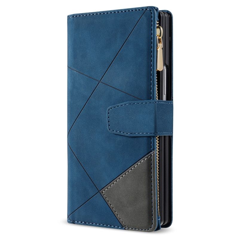 Læder Cover Samsung Galaxy Z Fold 7 Telefon Etui Tofarvet Pung