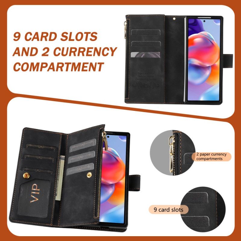 Læder Cover Samsung Galaxy Z Fold 7 Telefon Etui Tofarvet Pung
