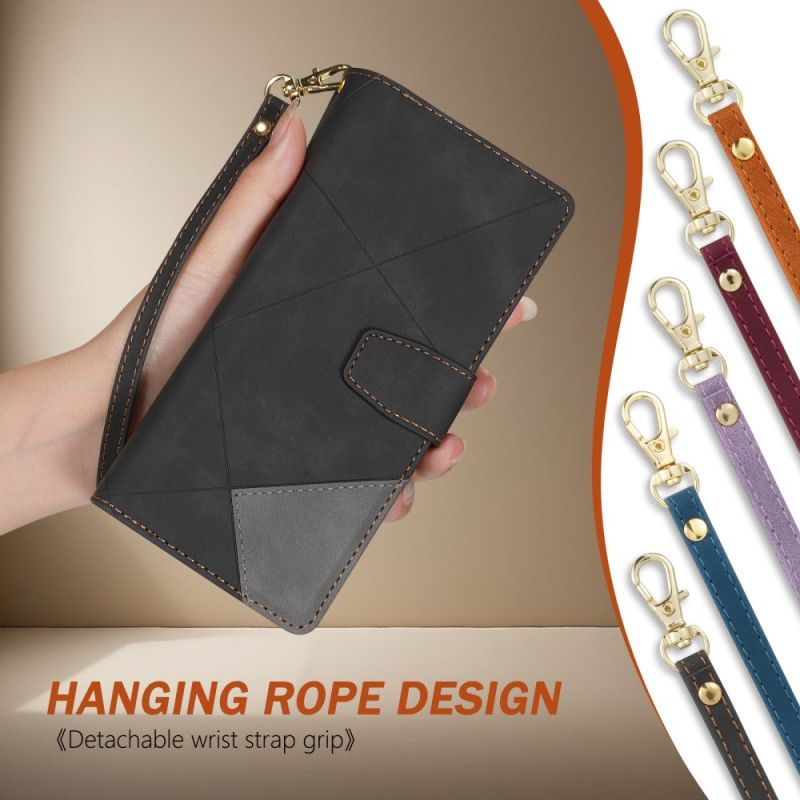 Læder Cover Samsung Galaxy Z Fold 7 Telefon Etui Tofarvet Pung