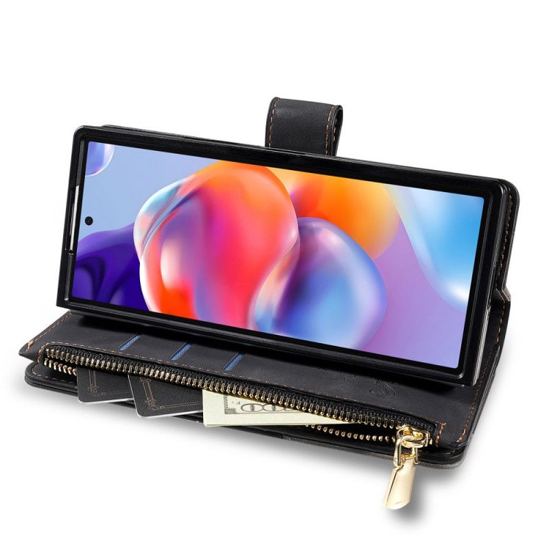 Læder Cover Samsung Galaxy Z Fold 7 Telefon Etui Tofarvet Pung