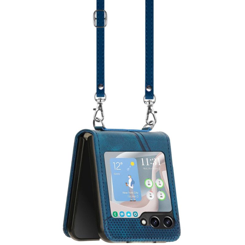 Cover Samsung Galaxy Z Flip 7 Fe Geometrisk Med Skulderrem