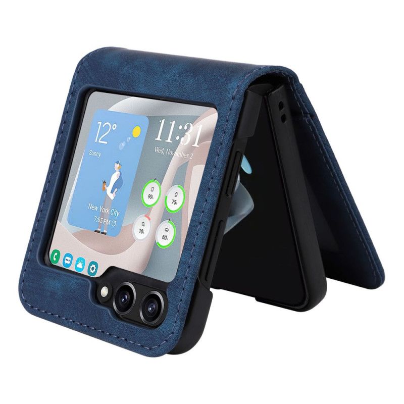 Cover Samsung Galaxy Z Flip 7 Fe Kortholder I Lædereffekt