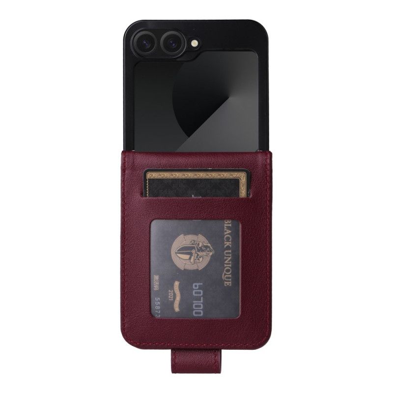 Cover Samsung Galaxy Z Flip 7 Fe Kortholder Med Lædereffekt