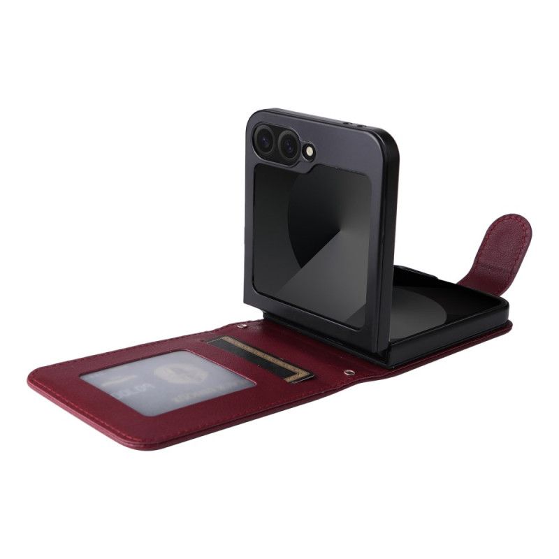Cover Samsung Galaxy Z Flip 7 Fe Kortholder Med Lædereffekt