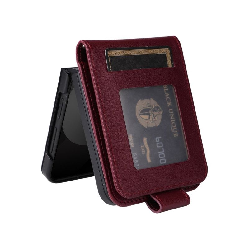 Cover Samsung Galaxy Z Flip 7 Fe Kortholder Med Lædereffekt