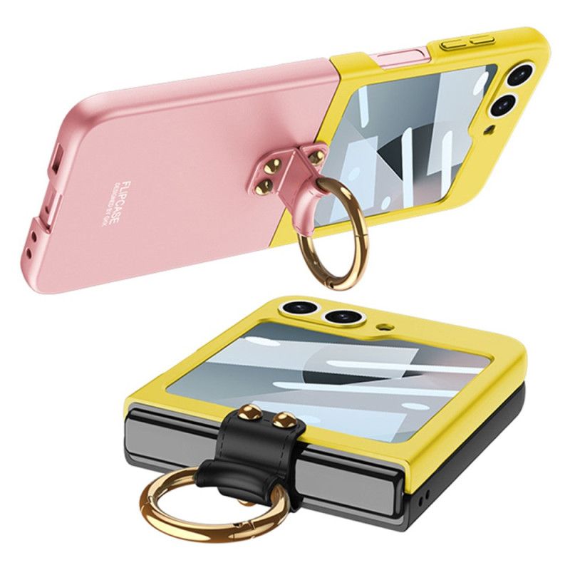 Cover Samsung Galaxy Z Flip 7 Fe Magnetisk Hængselbeskytter Og Tofarvet Stativ