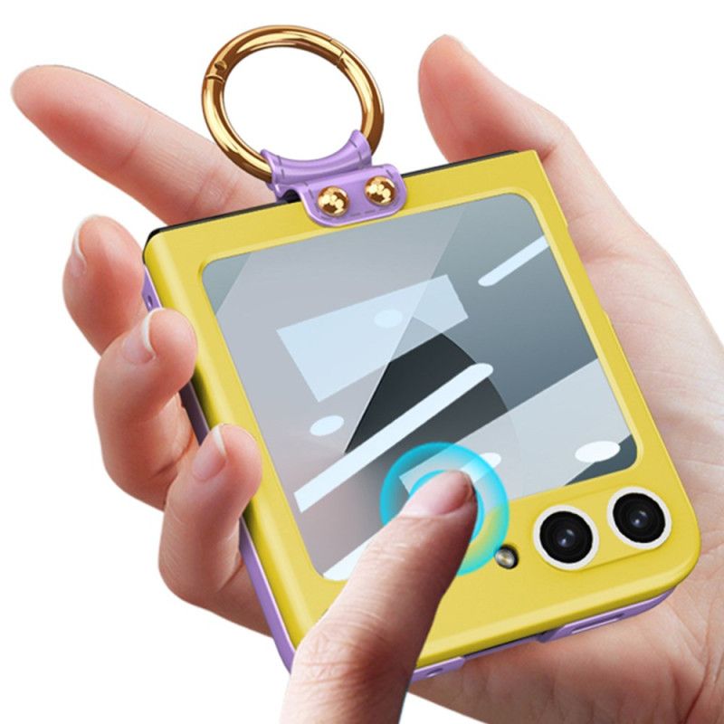 Cover Samsung Galaxy Z Flip 7 Fe Magnetisk Hængselbeskytter Og Tofarvet Stativ