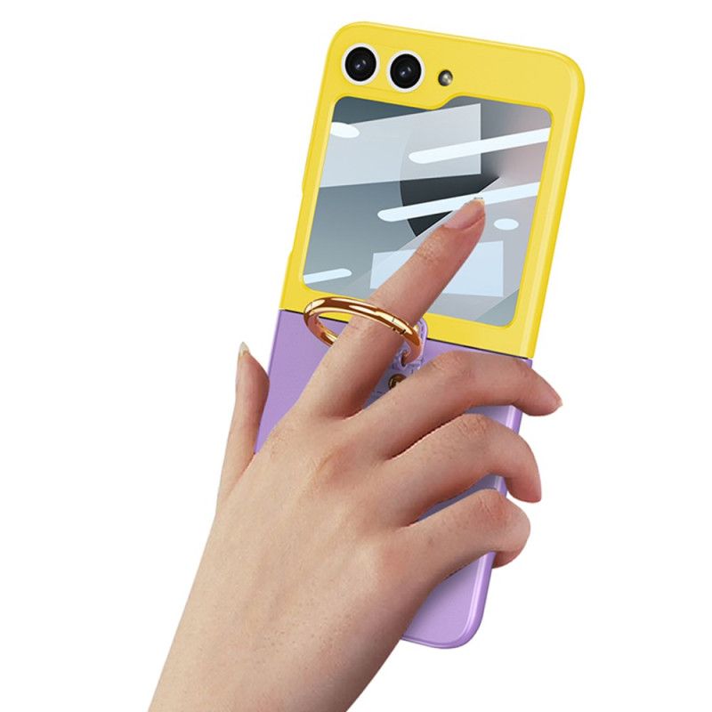 Cover Samsung Galaxy Z Flip 7 Fe Magnetisk Hængselbeskytter Og Tofarvet Stativ