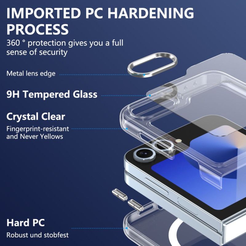 Cover Samsung Galaxy Z Flip 7 Fe Magsafe-kompatibel Gennemsigtig Med Skærmbeskytter