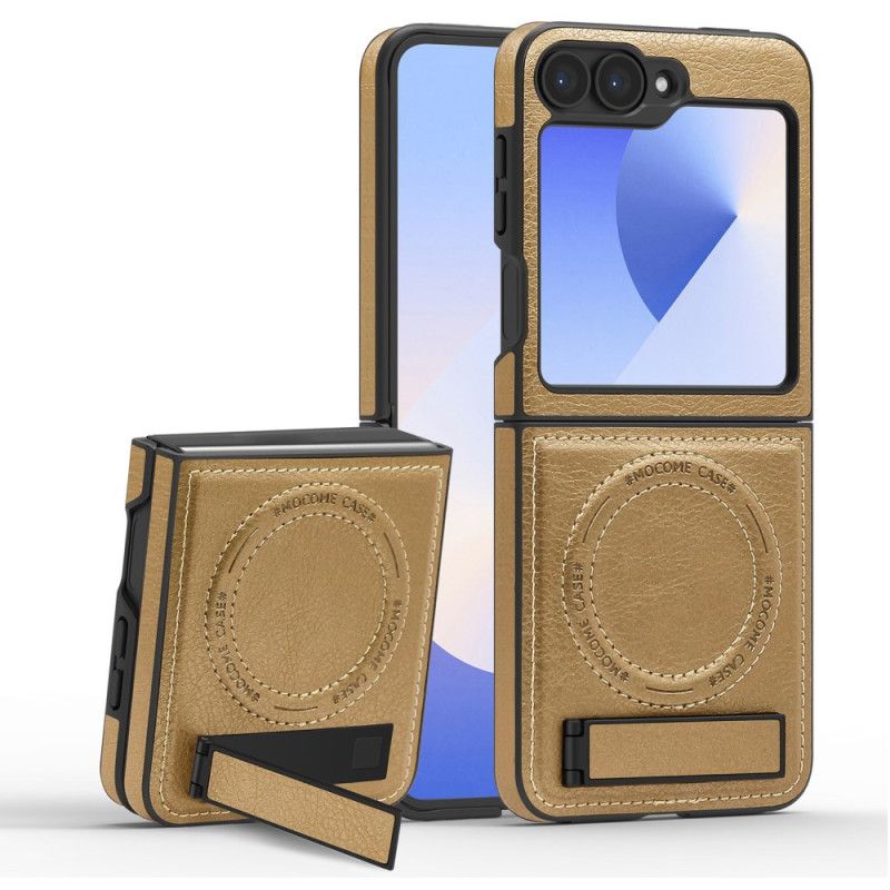 Cover Samsung Galaxy Z Flip 7 Fe Magsafe-kompatibel Stativ Med Lædereffekt