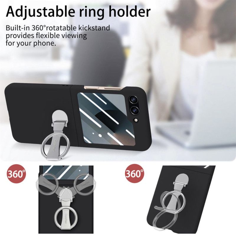 Cover Samsung Galaxy Z Flip 7 Fe Ringholder Og Skærmbeskytter På Bagsiden
