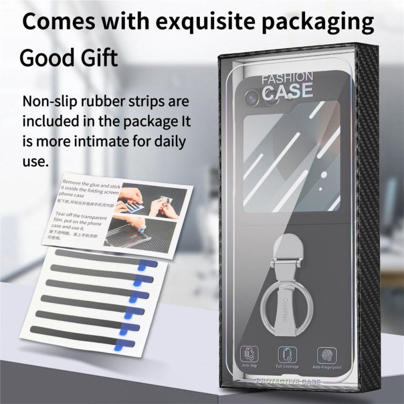 Cover Samsung Galaxy Z Flip 7 Fe Ringholder Og Skærmbeskytter På Bagsiden
