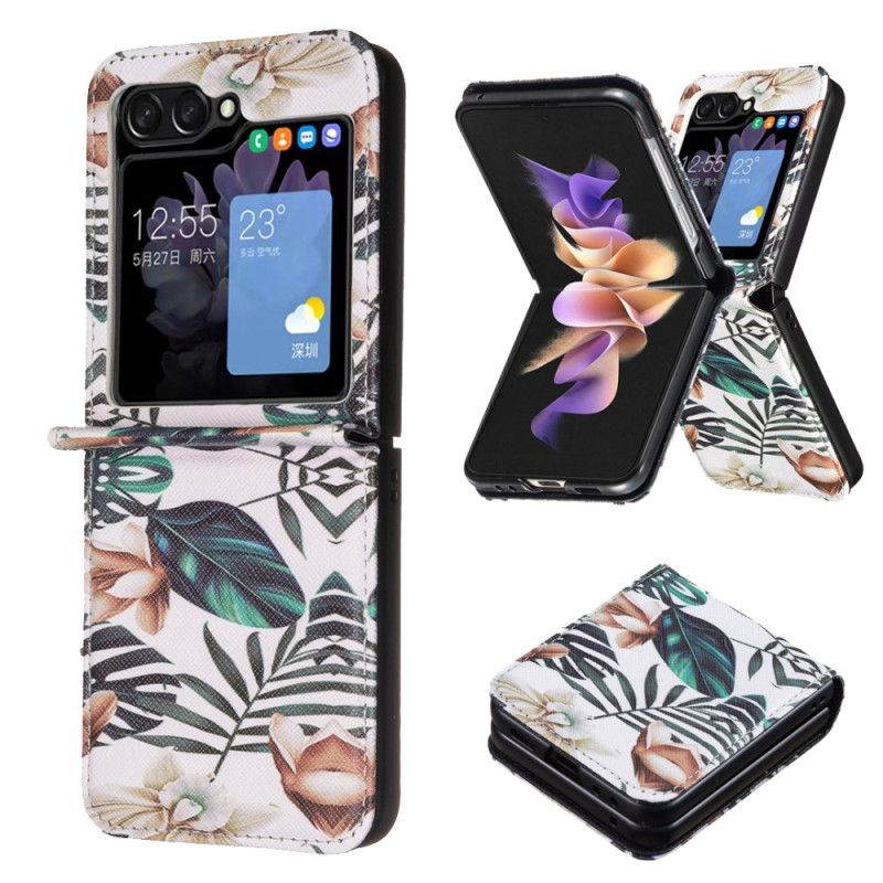 Cover Samsung Galaxy Z Flip 7 Fe Telefon Etui Blad Og Blomster