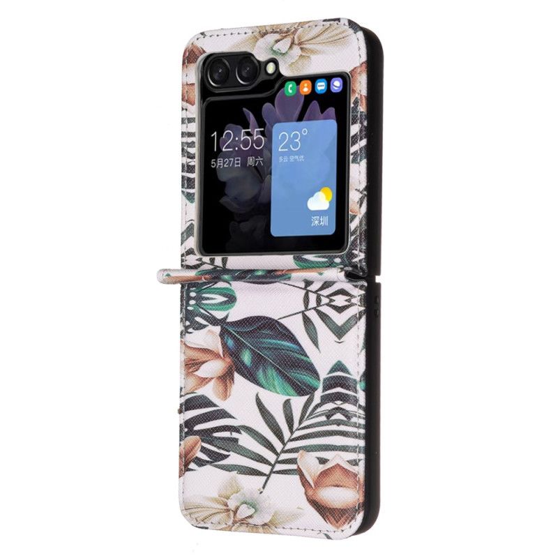 Cover Samsung Galaxy Z Flip 7 Fe Telefon Etui Blad Og Blomster