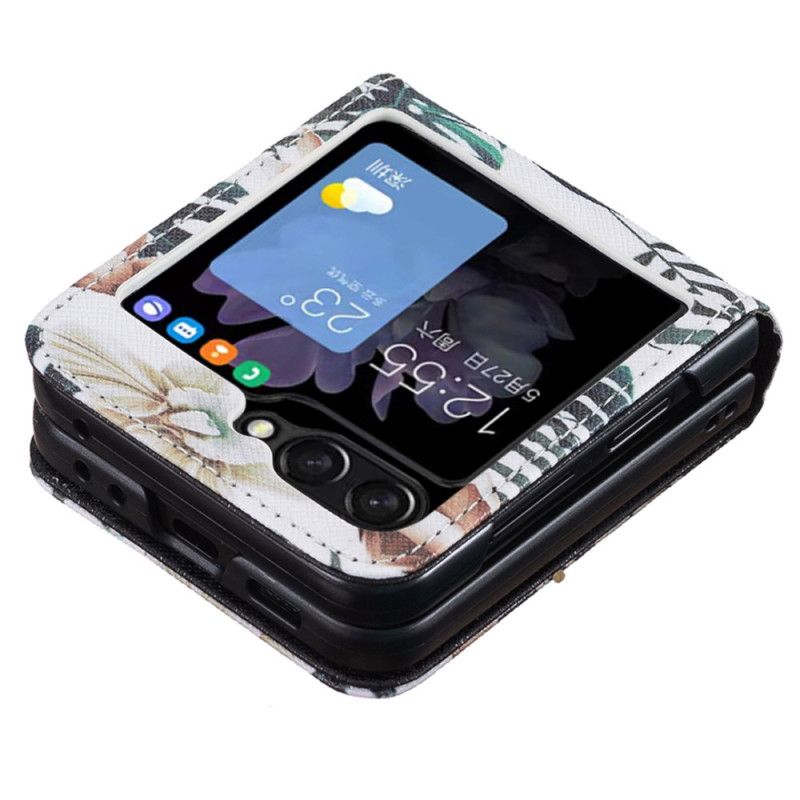 Cover Samsung Galaxy Z Flip 7 Fe Telefon Etui Blad Og Blomster