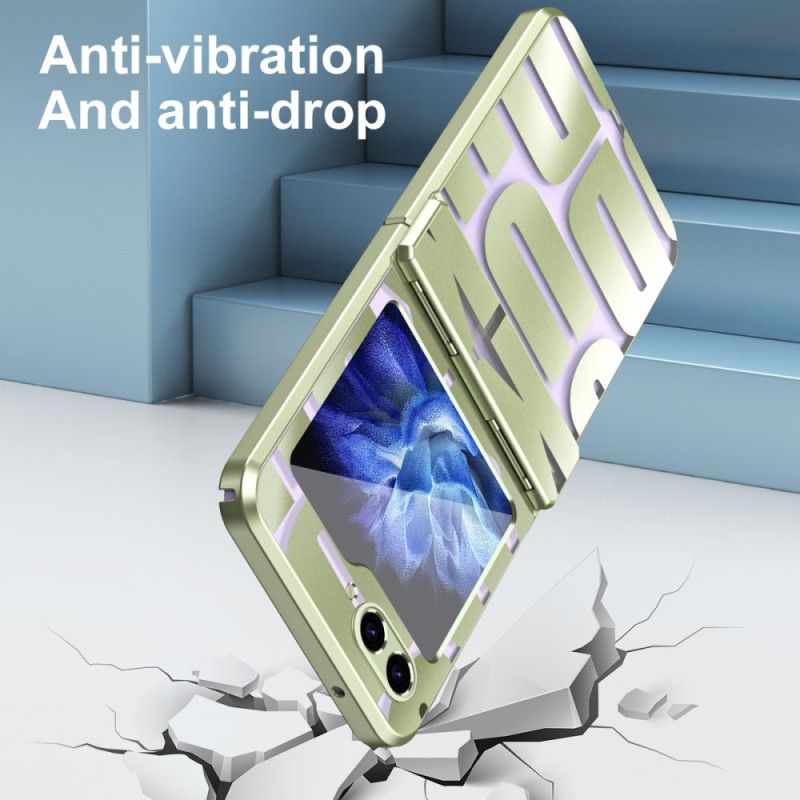 Cover Samsung Galaxy Z Flip 7 Fe Telefon Etui Bogstaver Med Hærdet Glasfilm