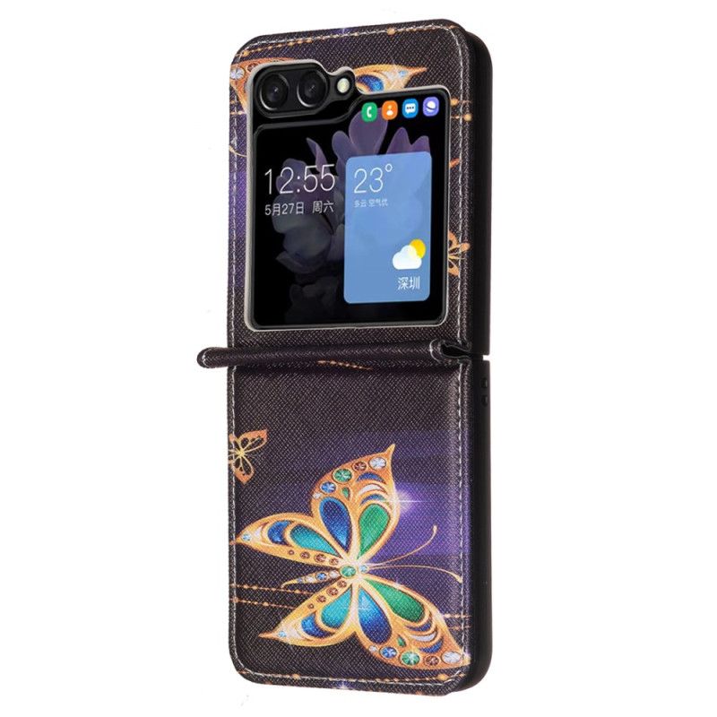 Cover Samsung Galaxy Z Flip 7 Fe Telefon Etui Juvelbesat Sommerfugl