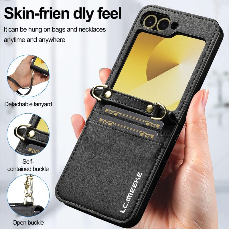 Cover Samsung Galaxy Z Flip 7 Fe Telefon Etui Kortholder Og Lang Rem