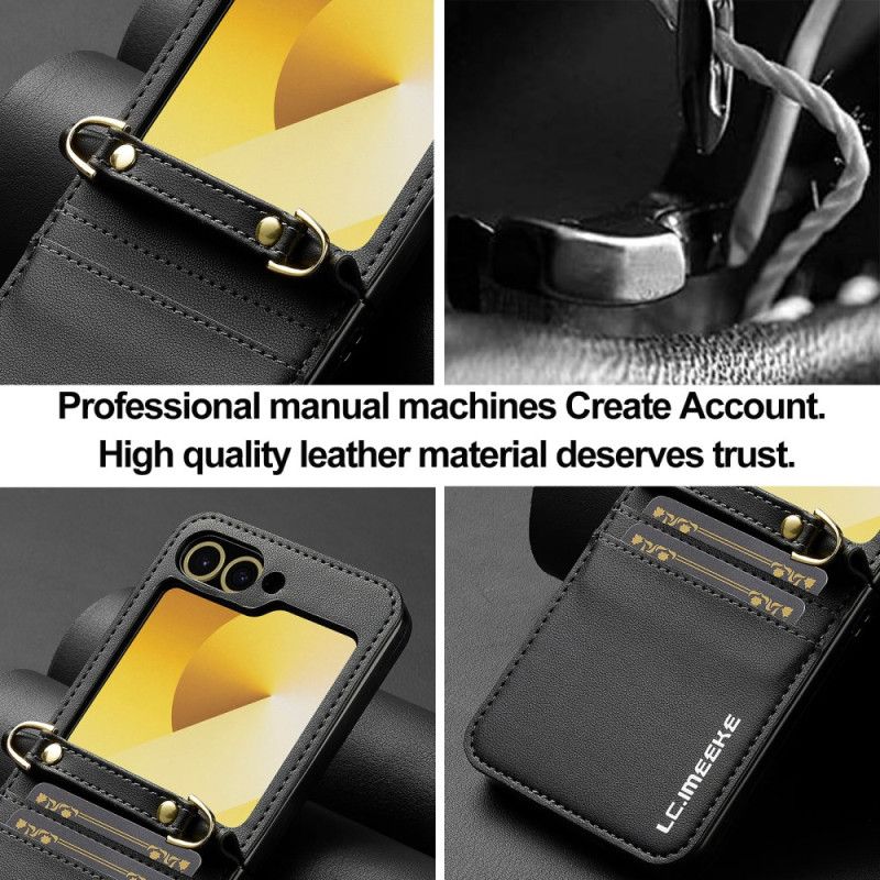 Cover Samsung Galaxy Z Flip 7 Fe Telefon Etui Kortholder Og Lang Rem