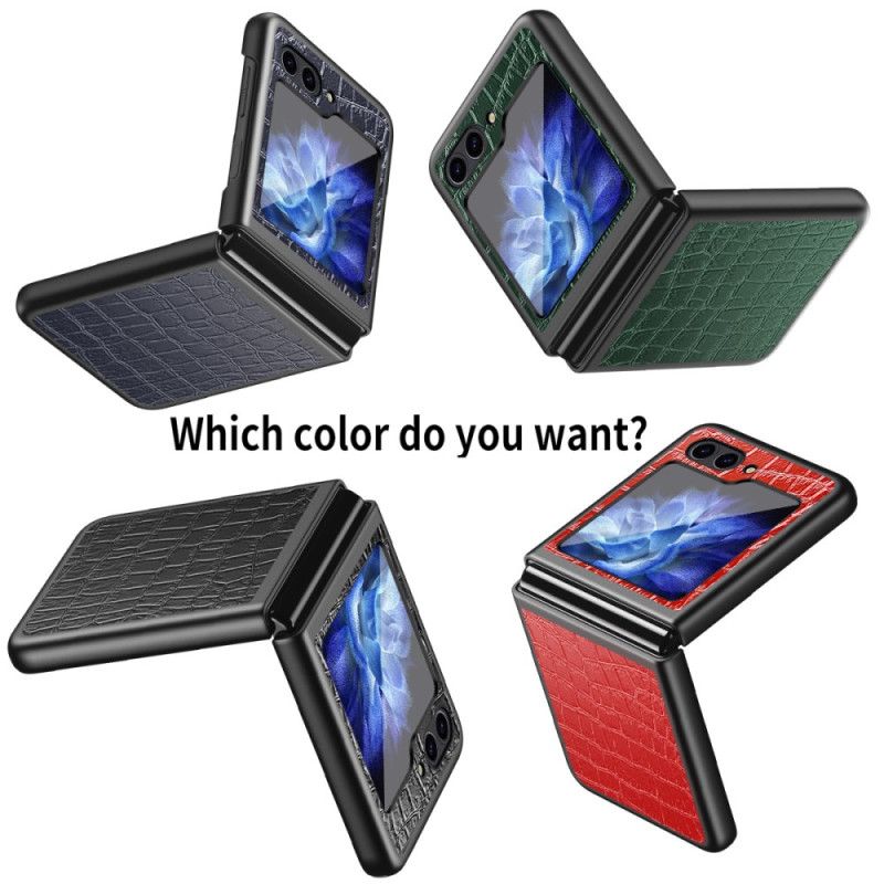 Cover Samsung Galaxy Z Flip 7 Fe Telefon Etui Krokodilletekstur