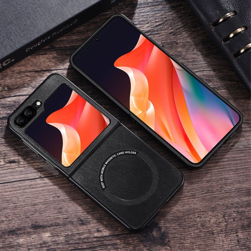 Cover Samsung Galaxy Z Flip 7 Fe Telefon Etui Lædereffekt Magsafe-kompatibel