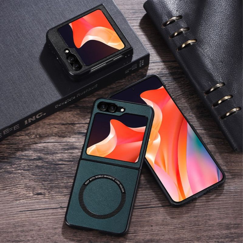 Cover Samsung Galaxy Z Flip 7 Fe Telefon Etui Lædereffekt Magsafe-kompatibel