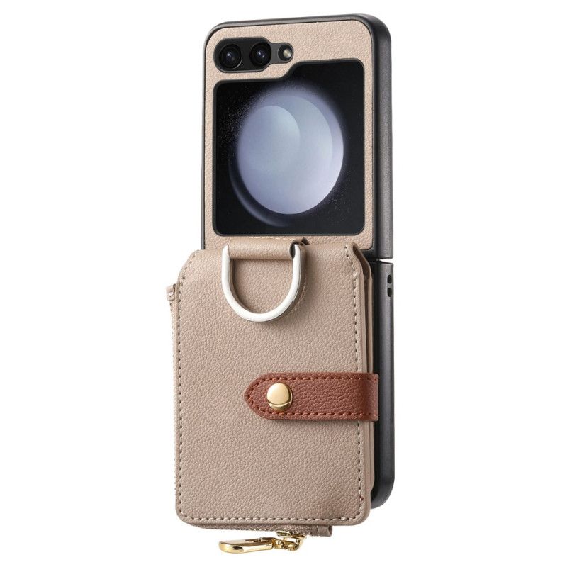 Cover Samsung Galaxy Z Flip 7 Fe Telefon Etui Lynlåslomme Og Ringholder