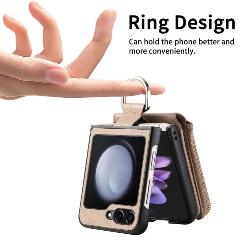 Cover Samsung Galaxy Z Flip 7 Fe Telefon Etui Lynlåslomme Og Ringholder
