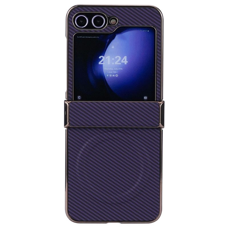 Cover Samsung Galaxy Z Flip 7 Fe Telefon Etui Magnetisk Kulfibertekstur