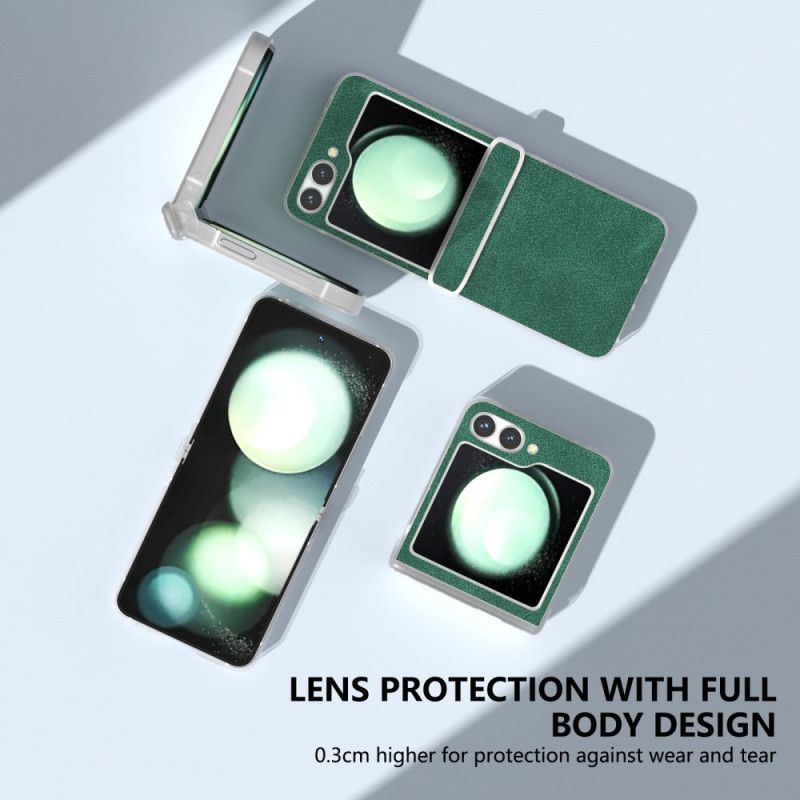 Cover Samsung Galaxy Z Flip 7 Fe Telefon Etui Mat Lædereffekt