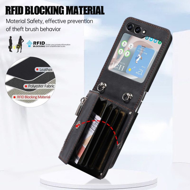 Cover Samsung Galaxy Z Flip 7 Fe Telefon Etui Pung Og Skulderrem