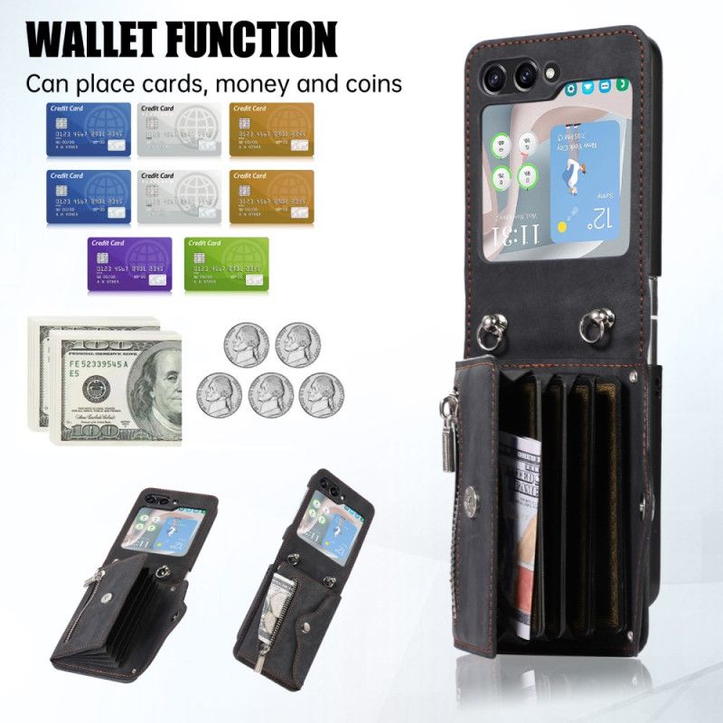 Cover Samsung Galaxy Z Flip 7 Fe Telefon Etui Pung Og Skulderrem