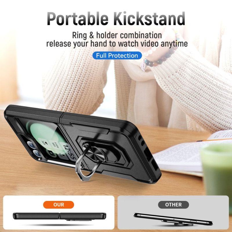 Cover Samsung Galaxy Z Flip 7 Fe Telefon Etui Robust Med Ringstativ