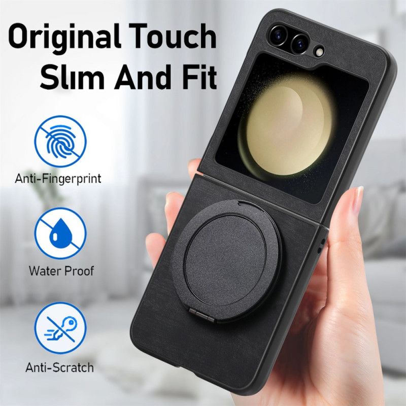 Cover Samsung Galaxy Z Flip 7 Fe Telefon Etui Ruskindseffekt Med Roterende Stativ