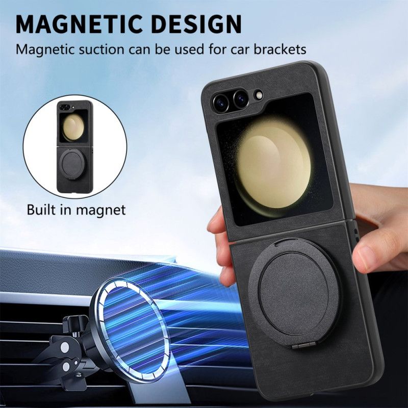 Cover Samsung Galaxy Z Flip 7 Fe Telefon Etui Ruskindseffekt Med Roterende Stativ