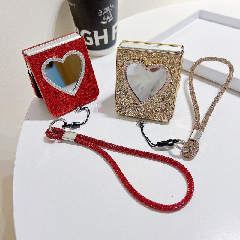 Cover Samsung Galaxy Z Flip 7 Fe Telefon Etui Spejl Og Rem