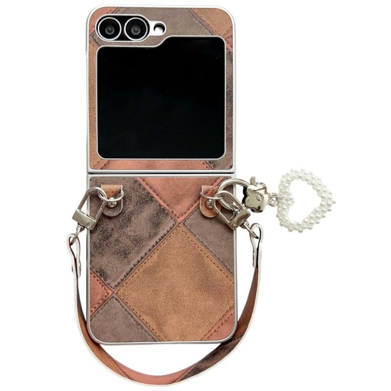 Cover Til Samsung Galaxy Z Flip 7 Fe Diamantmønster Med Rem