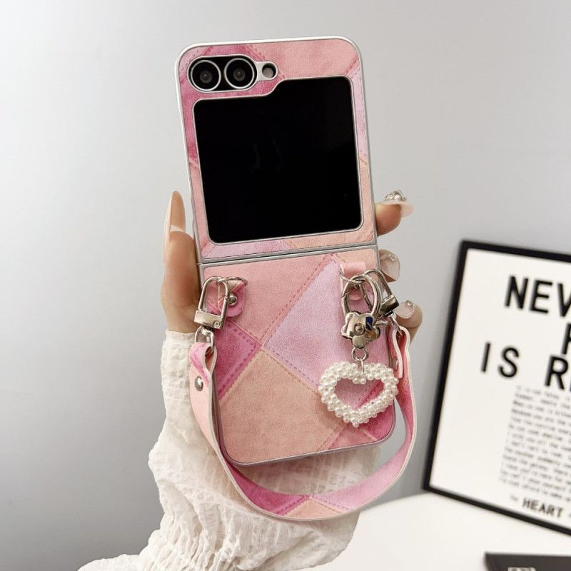 Cover Til Samsung Galaxy Z Flip 7 Fe Diamantmønster Med Rem