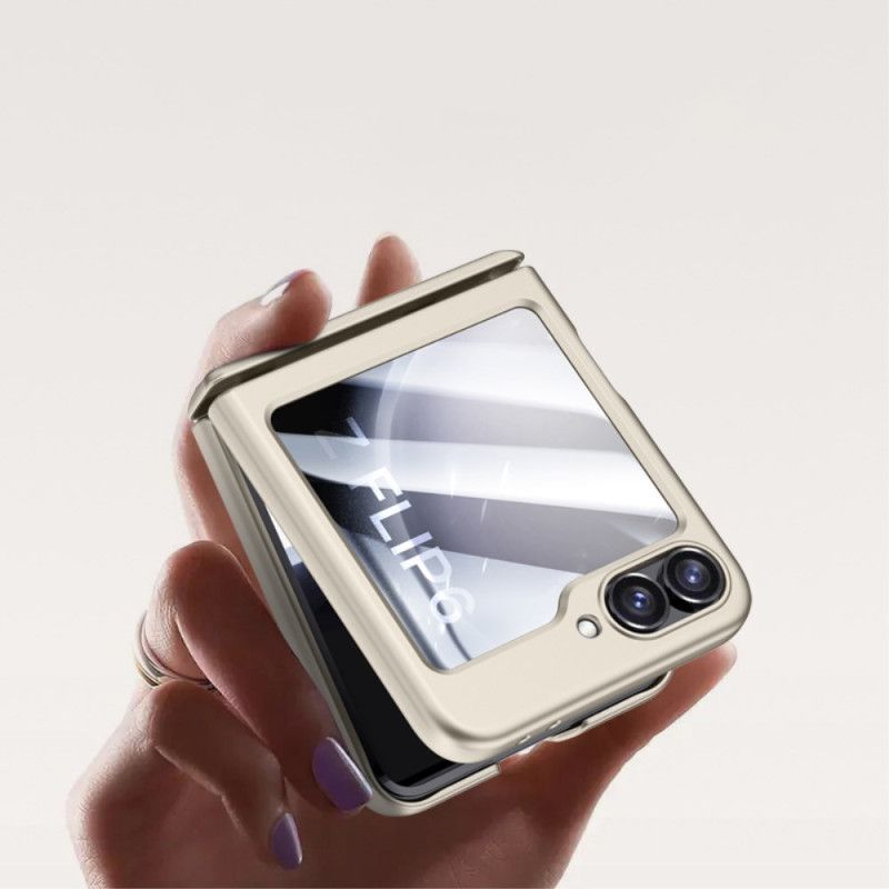 Cover Til Samsung Galaxy Z Flip 7 Fe Hærdet Glashængselbeskytter Og Skærmbeskytter På Bagsiden