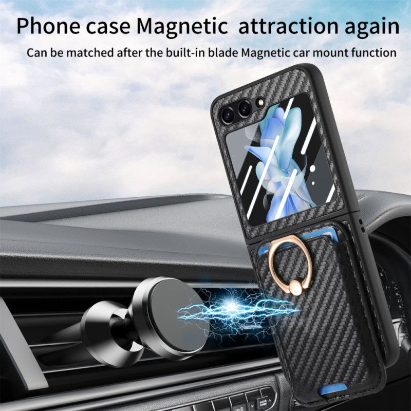 Cover Til Samsung Galaxy Z Flip 7 Fe Kortholder I Kulfiber